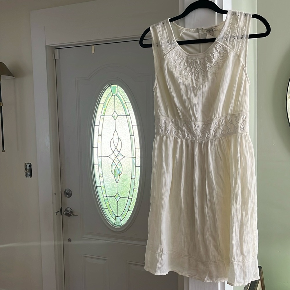 Cream, mid-Length Lucky Dress